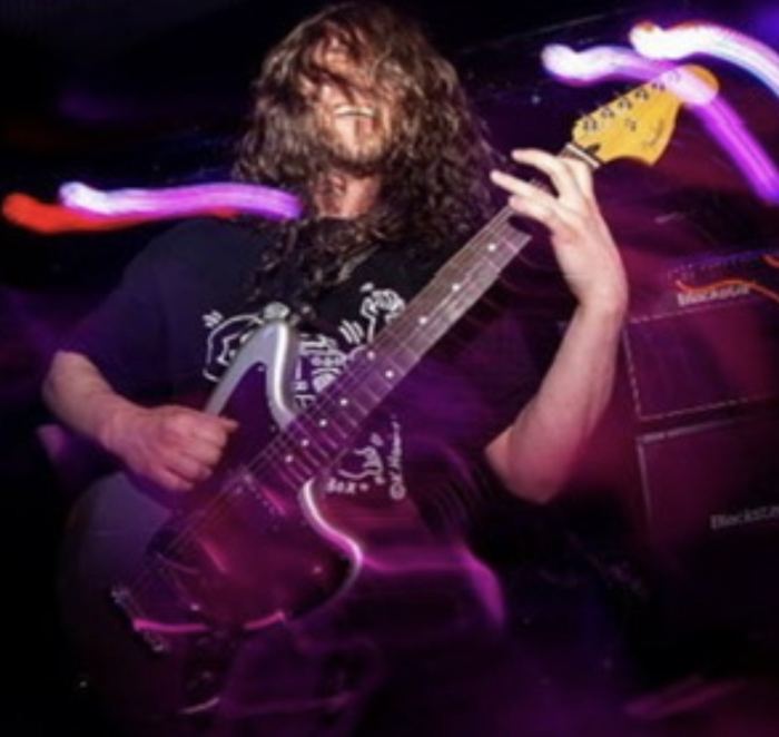 Brian with purple light trails